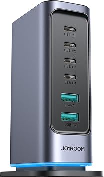 Joyroom 65W GaN Multi-Port Charging Station, 4 USB-A Ports, 2 USB-C Ports, 1.5 m Cable