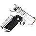 DIYJewelryDepot Silver Pistol Gun Twin Torch Lighter Refillable Cigar Cigarette Stove Miniature Lighters