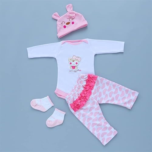 Miniatura 4 de Muñecas de bebé Reborn accesorios de ropa rosa para bebé recién nacido de 17 a 23 pulgadas, juego de ropa de bebé recién nacido para niñas y niños