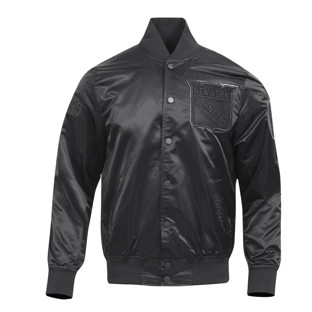 Pro Standard NHL mens Mens Nhl Classic Triple Black Satin Jacket