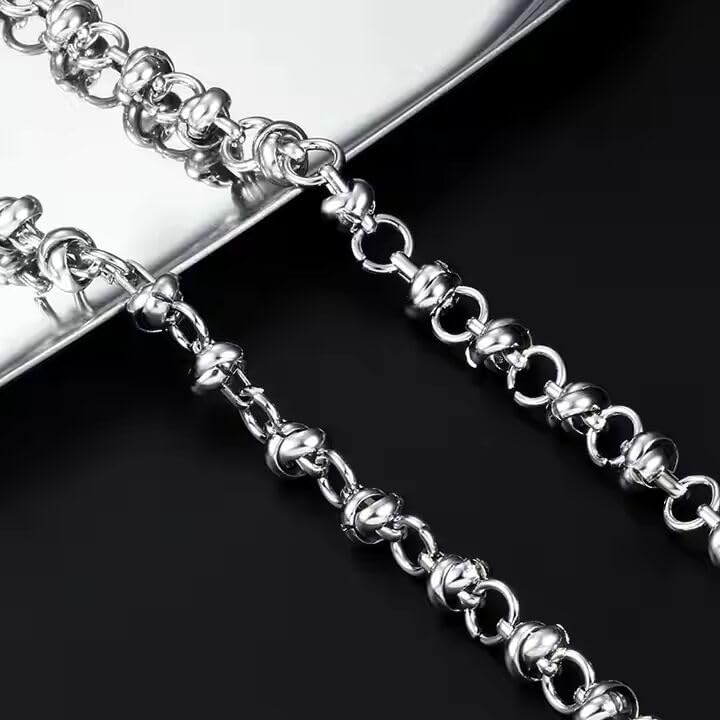 Image of THE MEN THING Chain for Men, Luxury Pure Titanium Steel Chain | Silver Stainless Steel Chain | Necklace Jewellery for Men & Boys