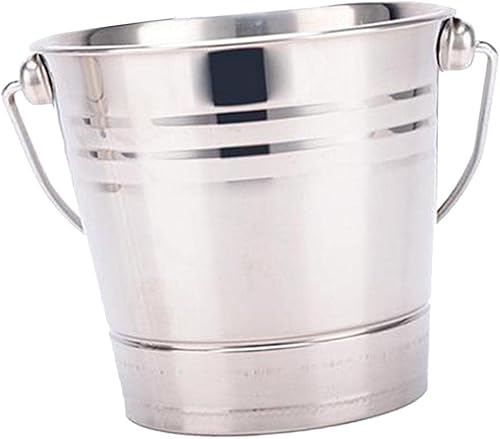 misppro Champán - Cubo de hielo de acero inoxidable - Enfriador - 4 tamaños - Plata, 2.5L