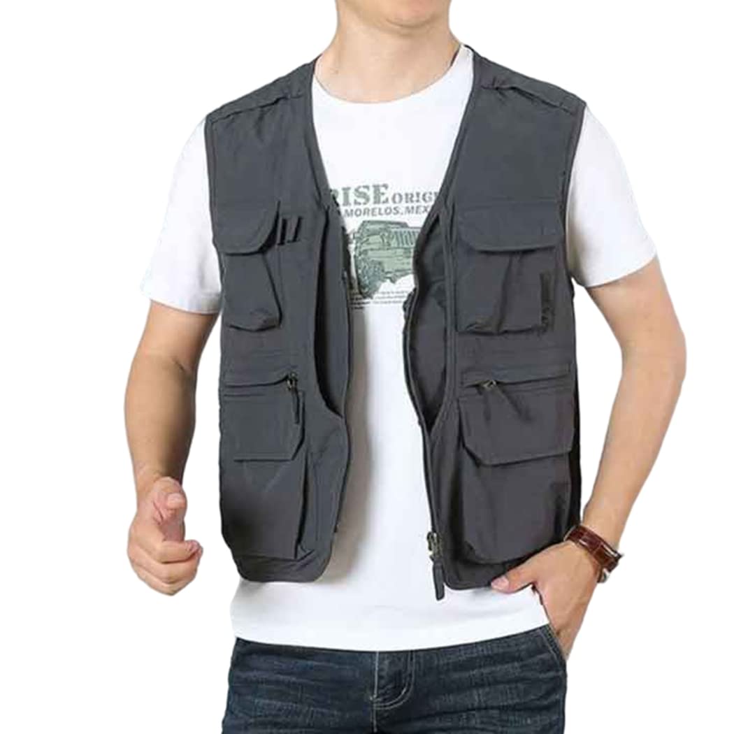Hommes Gilet De Pêche sans Manches Multipoches pour Camping Chasse Pêche Photographie Veste De Sport De Voyage Gilet De Photographie