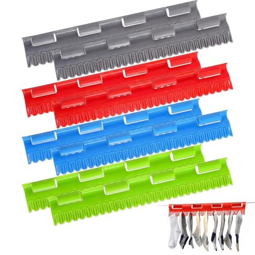 Bbtcxjs 8 Stück Sockenhalter Wäscheständer Socken Aufhänger Kunststoff Sockentrockner Hängend Sockenaufhänger Wäscheständer für Socken Unterwäsche Laundry Supplies(32x 5 cm)