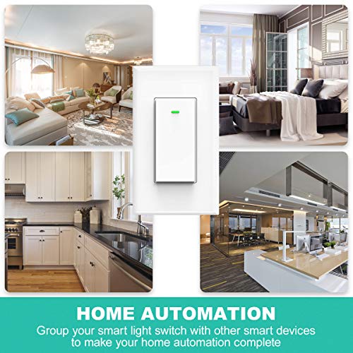 Smart Switch Wifi Light Switch No Hub Required, Light Switch Alexa Compatible With Google Assistant Requires Neutral Wire,Timer Schedule, Kuled K36 4Pack #TOP5