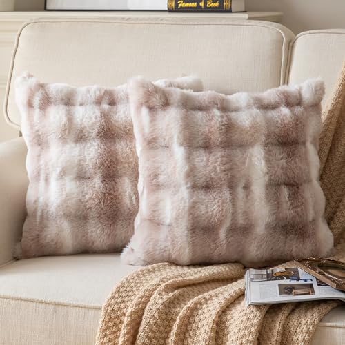 Joyouth Pack of 2 Thick Plush Throw Pillow Covers Fluffy