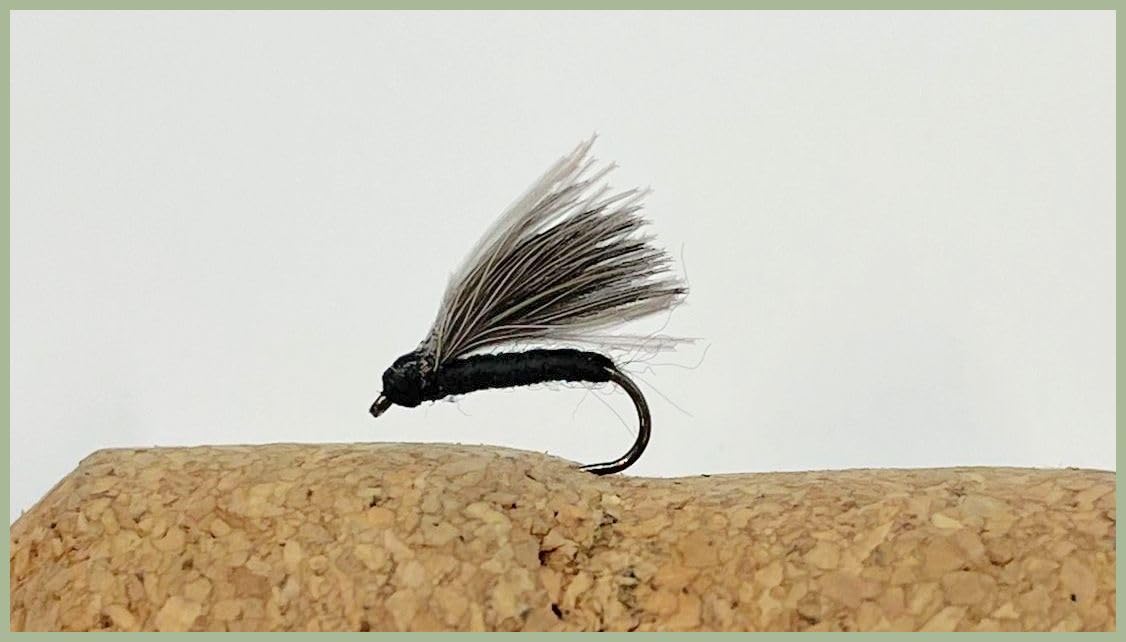 Barbless Black CDC F Fly, Feather flies, floating Dry Flies Summer Flies, (12, 18)