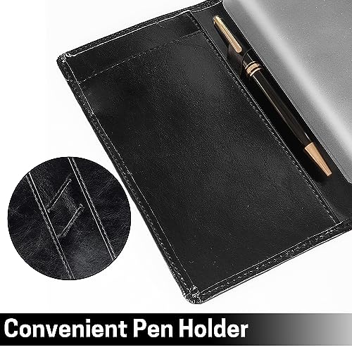 Image of Aurya Leather Checkbook Covers for Personal Checkbook, Checkbook Holder with Free Vinyl Divider, Checkbook Cover for Duplicate Checks for Men and Women