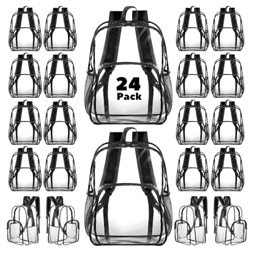 Amylove 24 Pcs Clear Backpack Set