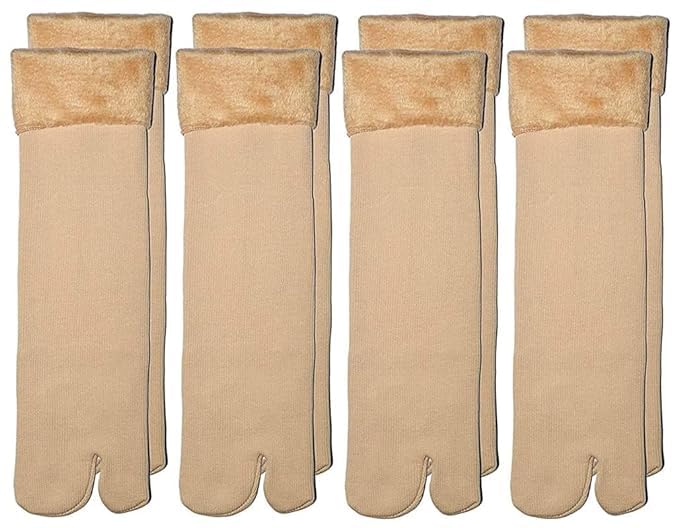 Image of DIGITAL SHOPEE Velvet Ankle Socks for Women with Thumb, Winter /Snow Fleece Soft Fur Velvet Snow Thermal Socks for Men & Women Pack of 4