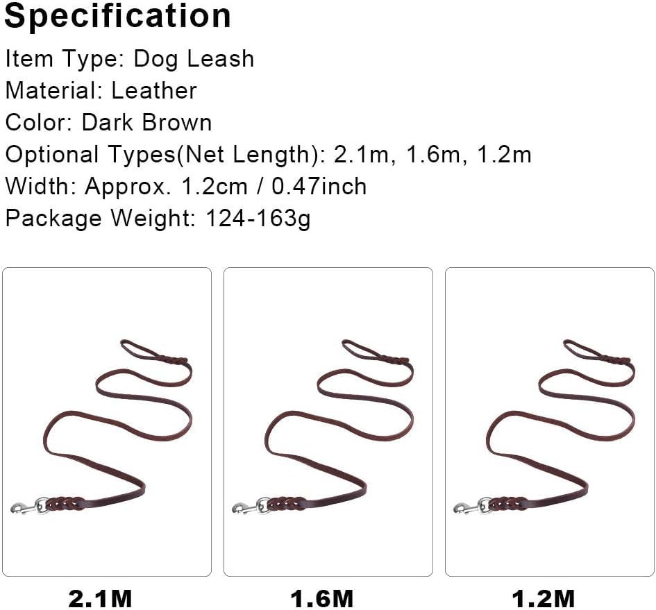 Correa Para Perro De Cuero Trenzado - 1.2 Metros, Con Clip Giratorio 360°, Resistente Y Cómoda