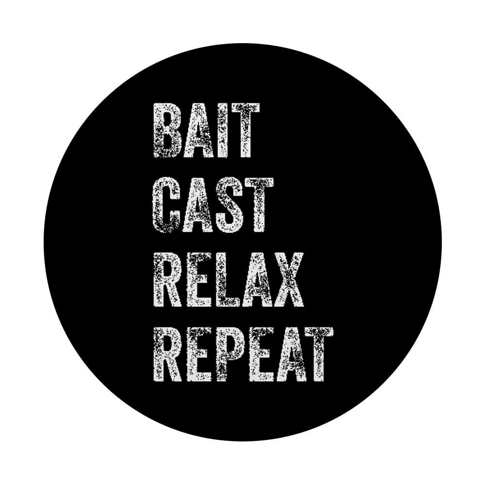 Bait, Cast, Relax, Repeat PopSockets Swappable PopGrip, Black - Image 3
