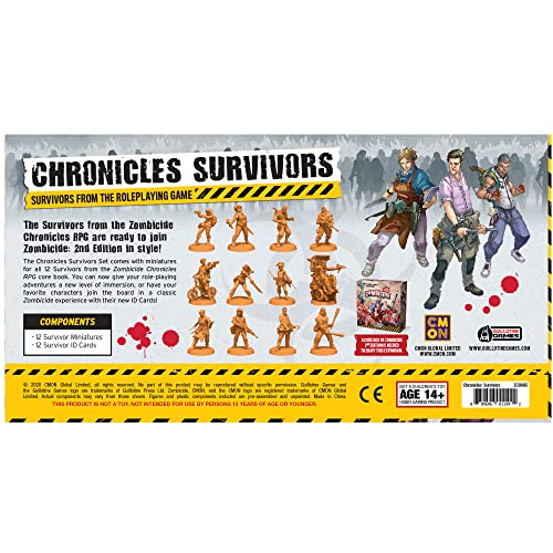 CMON Zombicide 2nd Edition Chronicles Survivors Set, Multicoloured, 4.75 inches x 5.12 inches x 1.57 inches - Image 2