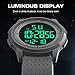 GOLDEN HOUR Ultra-Thin Minimalist Sports Waterproof Digital Watches Men with Wide-Angle Bright Display Rubber Strap Wrist Watch for Men Women in White