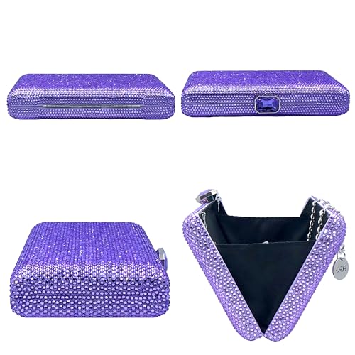 Image of Boutique De FGG Crystal Evening Bags for Women Formal Party Box Clutch Wedding Rhinestone Handbags Bridal Clutch Purse,Mini