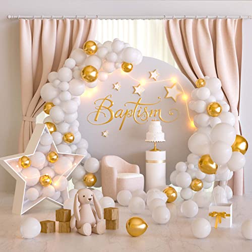 TUPARKA 102 Pcs White Balloons Garland Arch Kit White Balloon Different Size 5 10 12 18 Inch White Balloons with Garland Strip for Birthday Baby Shower Wedding Party Decorations - Thumbnail 5