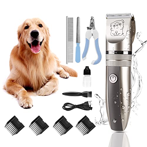 Dog Shaver Clippers Low Noise Rechargeable Cordless Electric Quiet Hair Clippers Set for Dogs Cats Pets