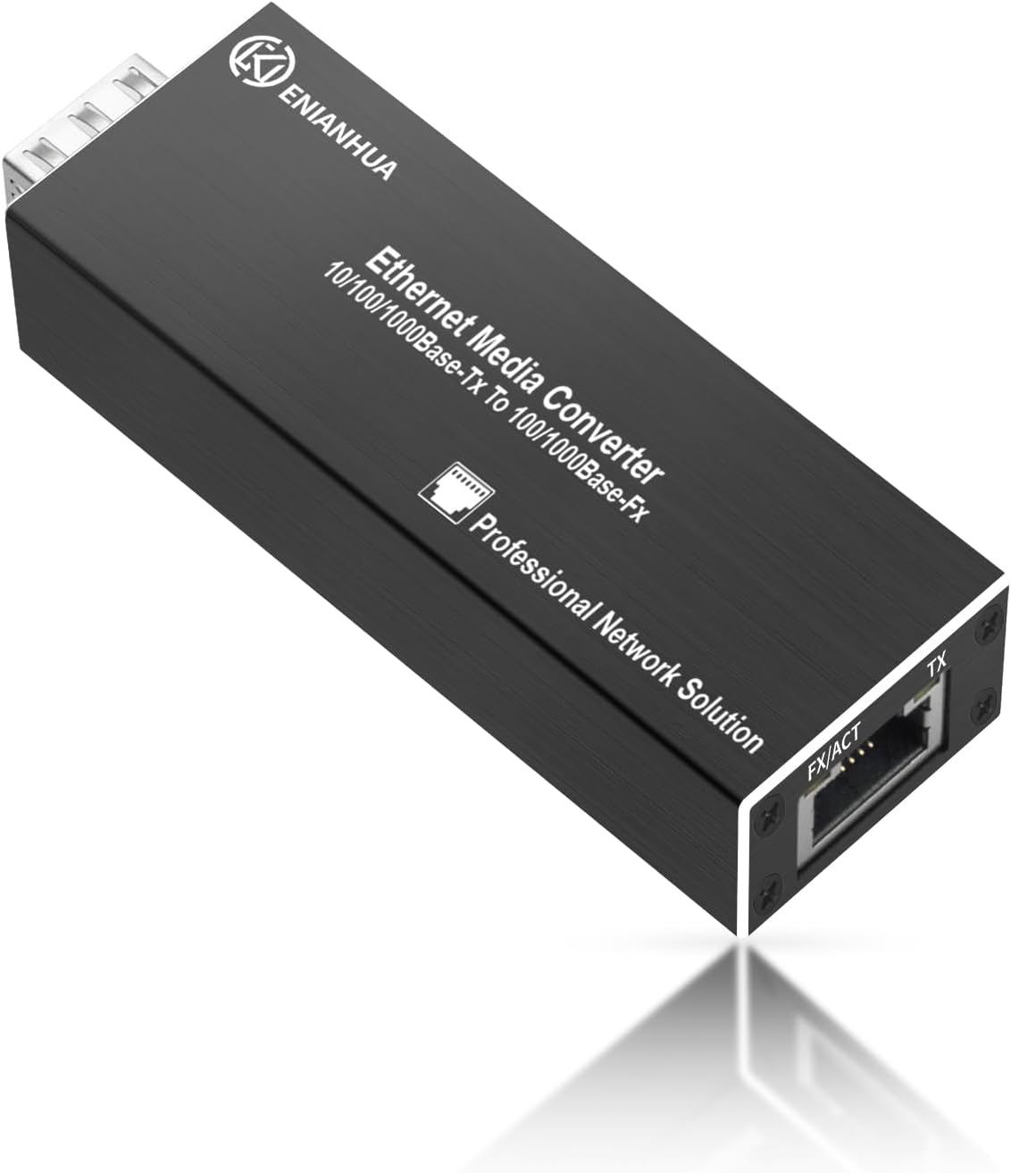 Gigabit SFP to RJ45 Fiber Media Converter, PoE or USB-C Powered