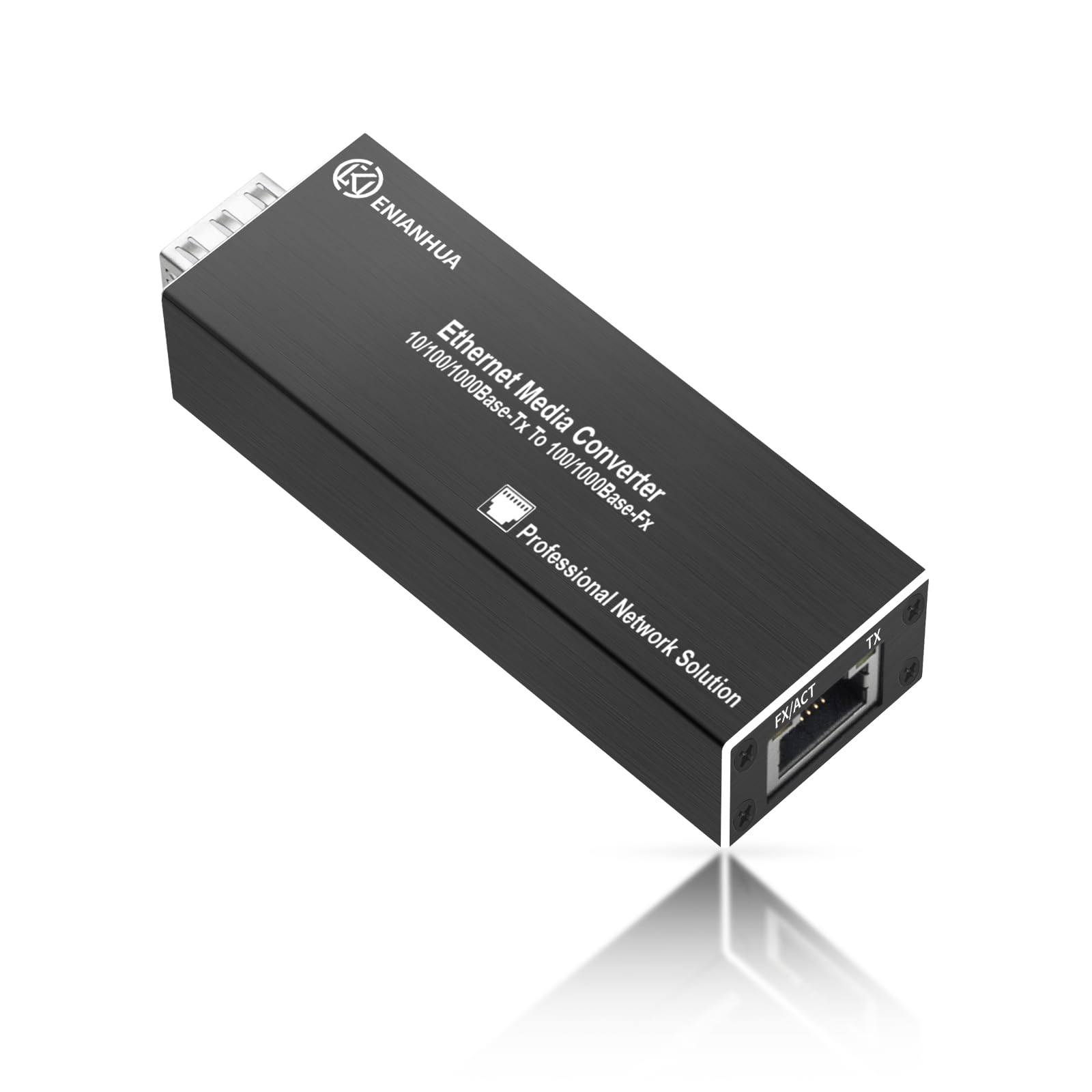 1 Pack Gigabit LC Fiber to Ethernet Media Converter, Mini Ethernet PoE PD SFP Fiber Media Converter, Mini 1x 10/100/1000Base-T RJ45 to 100FX/1000Base-X SFP Slot Converter Transceiver