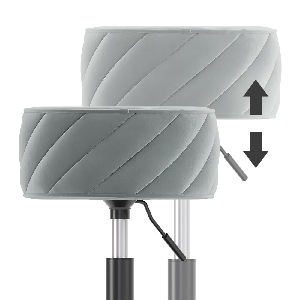 Vicco Taburete Cherio, Gris, 35 x 50.5 cm | apto como asiento para tocador o mesa de maquillaje