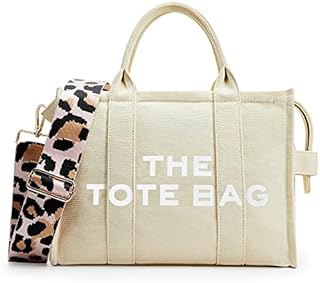 KALIDI Canvas Tote Bags Handbags for Women, Canvas Tote Bag with Zipper and Pockets Canvas Shoulder Bag for Women Ladies Girls Casual Canvas Crossbody Tote Bags for School Travel Work