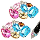 BEAMARKER 2 Pieza de Clips Decorativos para Zapatos de Mujer, de Cristal Brillante Multicolor, Adornos con Clip, Accesorios para Tacones, Sandalias Planas, Bodas, Fiestas, Elegantes Adornos Brill