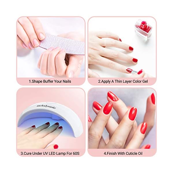 UV-LED-Nail-Lamp-Melodysusie-Nail-Light-Portable-LED-Nail-Lamp-for-Gel-Polish-Nail-lamp-for-Acrylic-and-Gel-Suitable-for-Travel-Home-School-Office-White MelodySusie Portable UV LED Nail Lamp for Semi Cured Gel Nail Strips, Art04 6W Mini UV Light with 2 Timers (45s/60s) for Gel Nails, Stickers and Strips