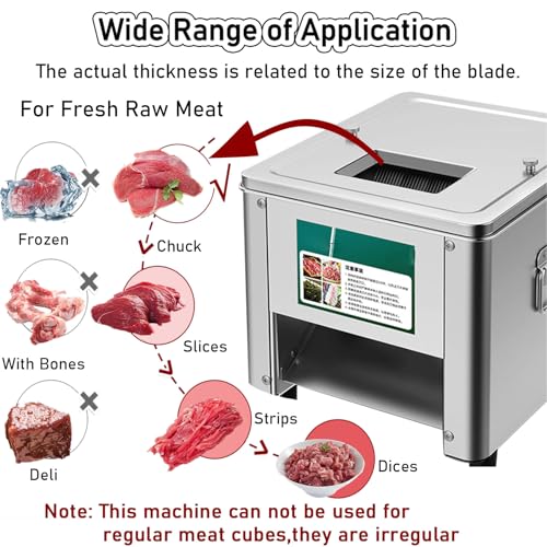 Cortadora de Carne Eléctrica de Acero Inoxidable 850W miniatura 2