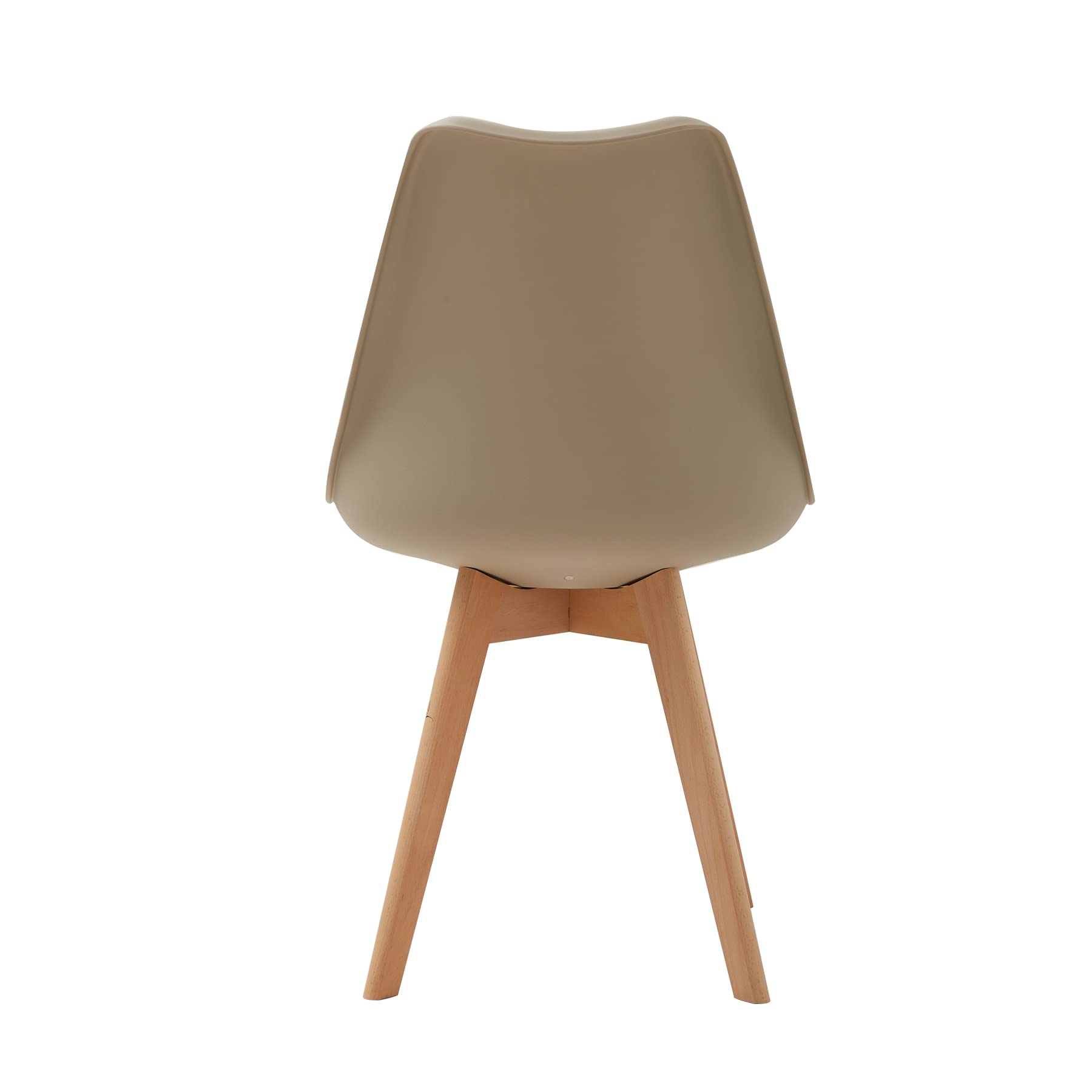 GrandCA HOME - Juego de Comedor con 4 sillas, Mesa Redonda de Madera de 100 x 100 x 75 cm, 4 sillas de Respaldo Alto, Patas de Madera de Haya (marrón Claro y Caqui)