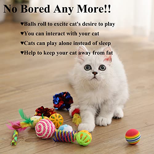 Vealind Cat Toys Bundle 21 PCS Kitten Toy for Indoor Cats Roller Balls Interactive Fun Roller 4 Level Cat Tower for Exerciser Wand Kitty Toy Set - Image 4