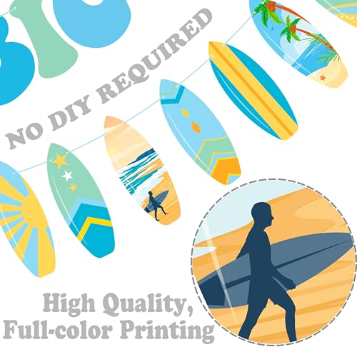 Image of The Big One Banner Surfing 1st Birthday Party Decorations Surfing Surfboard Theme First Birthday Decorations for Baby Boys Summer Beach Surf Party Supplies