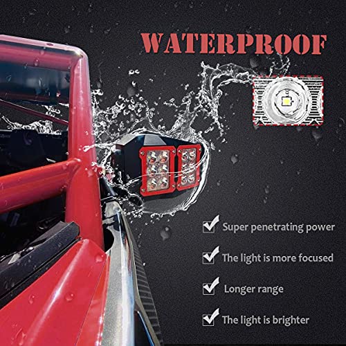 Image of Weisen UTV Mirrors with Light UTV Side Mirrors Fits 1.75 inch - 2 inch Round Tube Roll Bar Break Away SXS Mirror Compatible with Polaris RZR Ranger Maverick X3 Talon Mule Teryx ATV