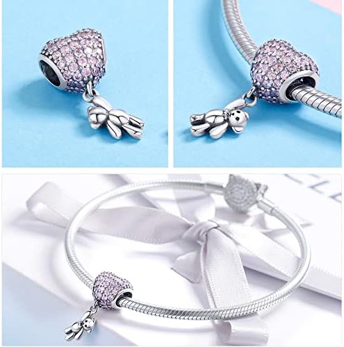 Miniatura 2 de RUKYF Dijes de cuentas para pulseras y collares de plata de ley, libélula y gato, taza de café, dijes de corazón para mujeres y niñas