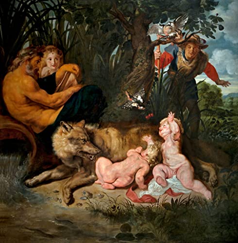 Tableau la louve allaite Romulus et Remus de Rubens, toile d'art mural