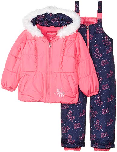 Image of LONDON FOG girls Snowsuit With Snowbib and Puffer Jacket