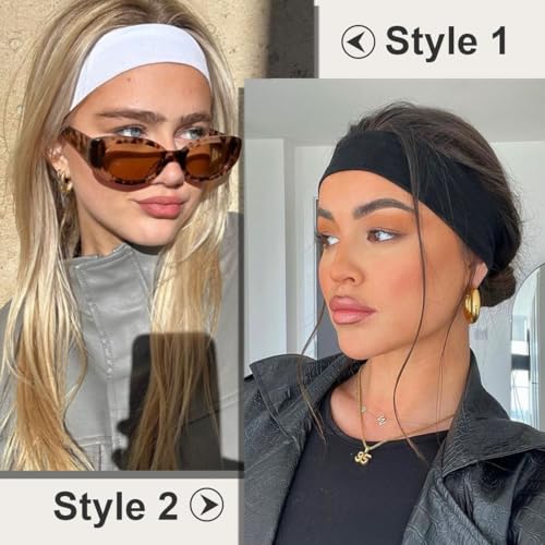 AWUMBUK 8 Pcs Headbands for Women's Hair, Fashion Hair Bands for Women Men Soft Ladies Headband Elastic Head Bands Yoga Gym Hair Accessories Multicoloured - Image 3