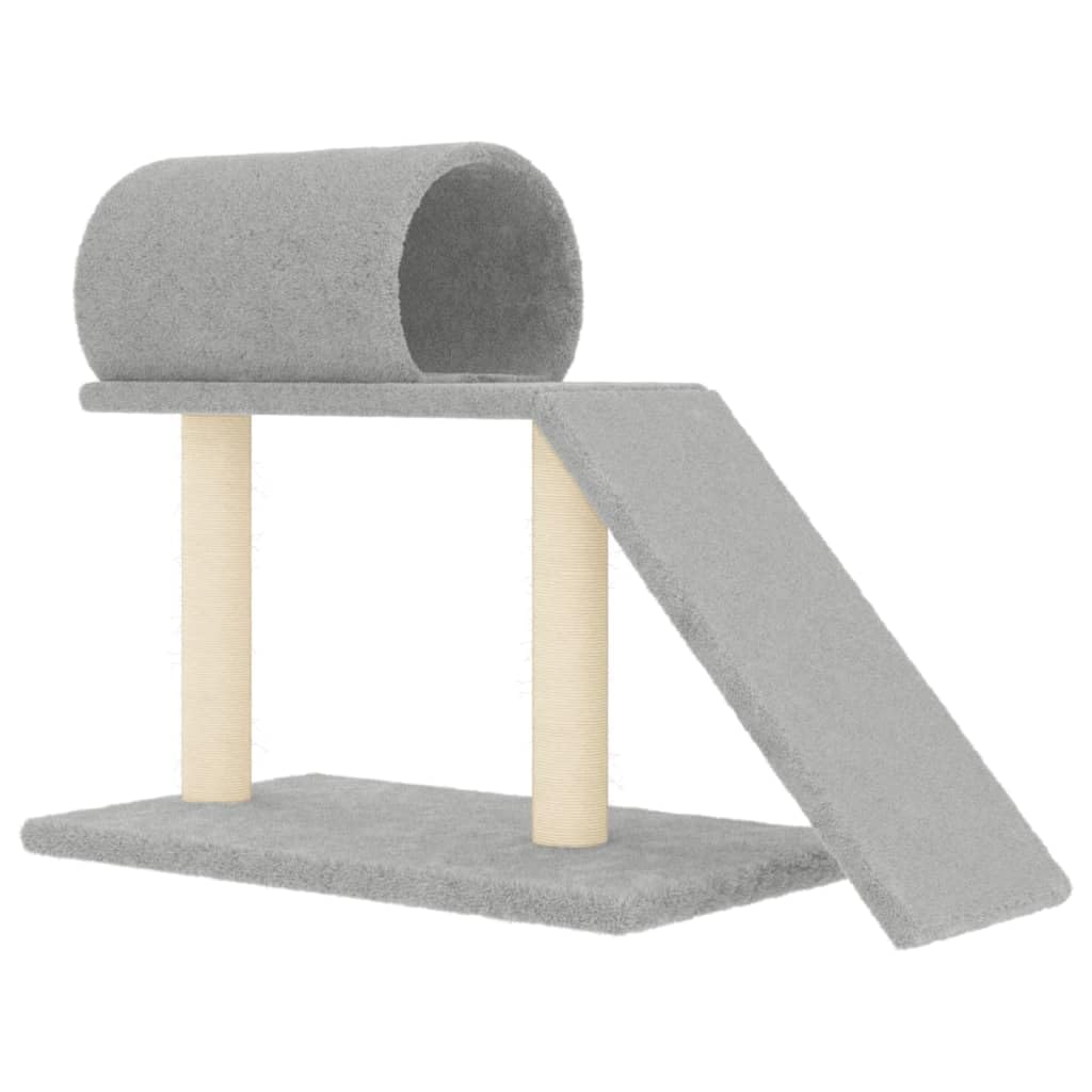 Rascador para Gatos con túnel y Escalera Gris Claro 55,5 cm, CIADAZ Rascador Gato, Arbol Rascador para Gatos, Gatos Accesorios, Torre Gatos, Arranhador para Gatos, Casa para Gatos