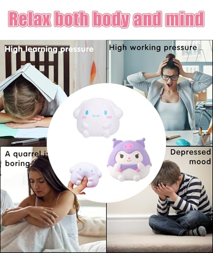 Image of Squishy Toy, Taba Squishy, Squishy Biscuit Squishy Fidget Toys Fufu Taba Stress Ball Squeeze Toys Anxiety Relief for Women /Men Stocking Fillers Birthday Gifts163 (Purple)