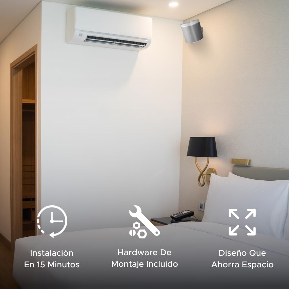 2 x Sonos Play:1 Montaje de Pared (No Compatible con Sonos One), Ajustable con Mecanismo de Giro e Inclinación, Soporte Individual para Altavoz Play 1 con Accesorios de Montaje, Blanco, Paquete