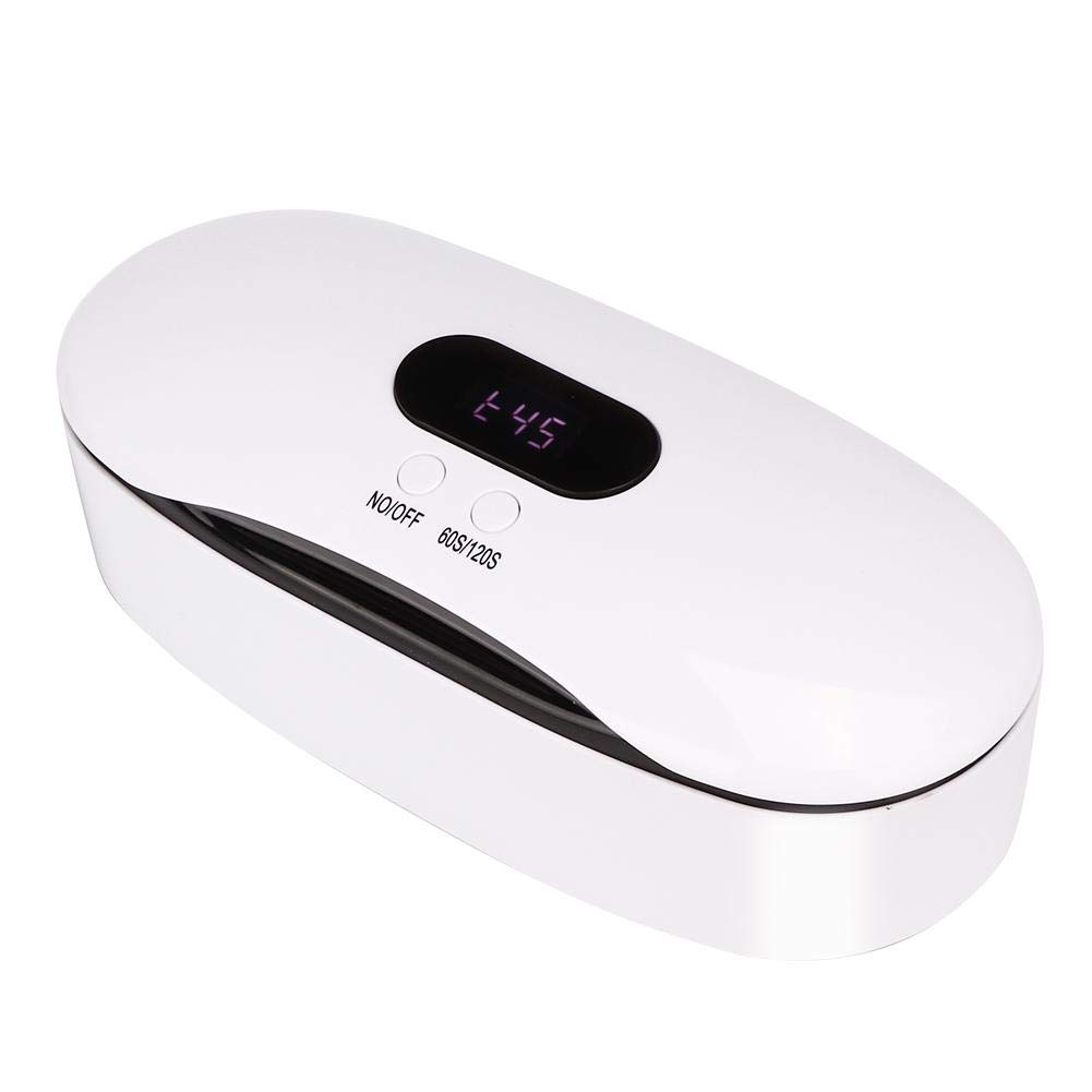 Caja de desinfectante UV, esterilizador de luz Ultravioleta multifunción Protable, máquina de Limpieza desinfectante eléctrica para maquinillas de Afeitar, Tijeras para uñas(Blanco)