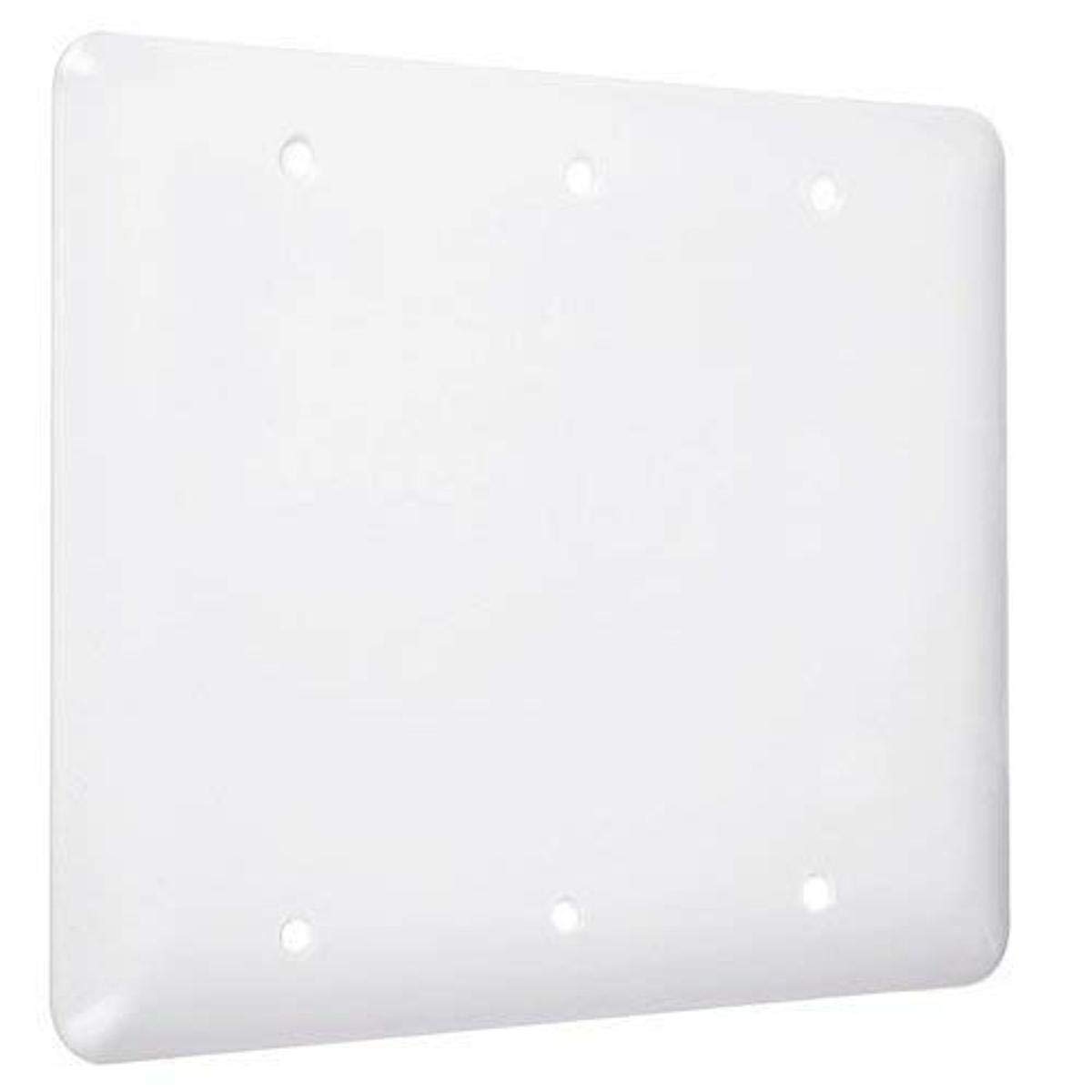 TayMac WRW-BBB Maxi/Princess Metallic Wallplate with Blank, Three Gang, White Smooth