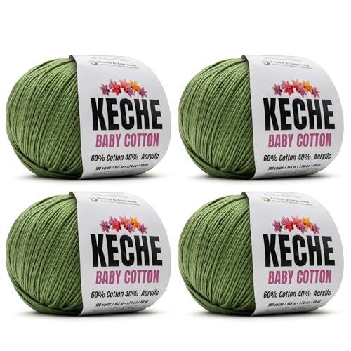 Keche Baby Cotton, 60% Cotton 40% Acrylic Yarn, Soft Cotton