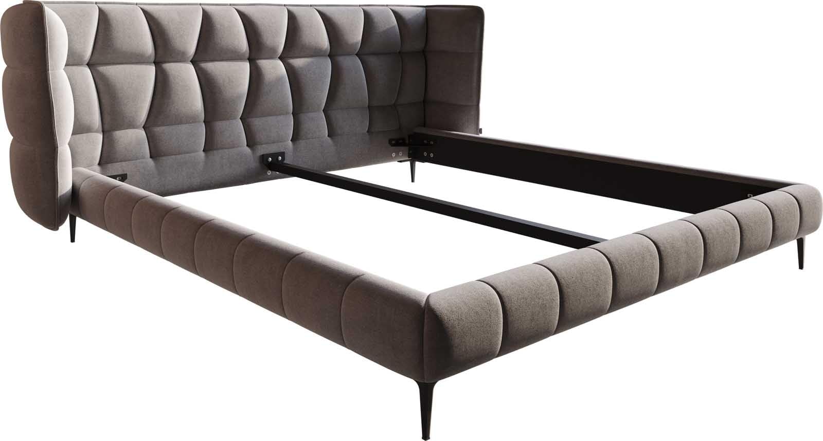 DELIFE Polsterbettgestell Capujo Mikrofaser Grau 180x200 cm