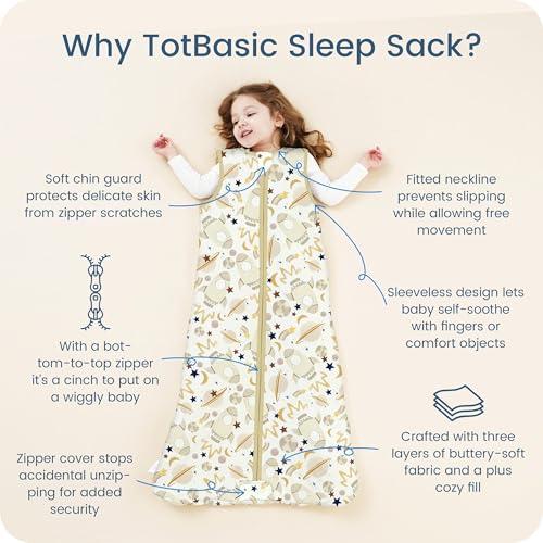 Image of 1.0 TOG Sleep Sack 6-12-15 Months, Baby Sleep Sack with Sleeveless, Cozy Premium Baby Wearable Blanket with 2-way Safe Zipper All Season Sleeping Bags, 1-pack