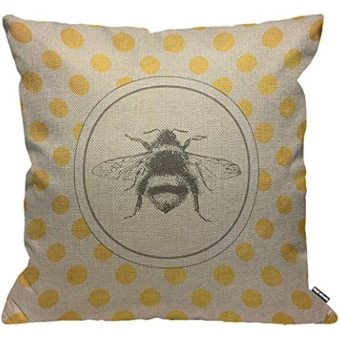 HGOD DESIGNS Funda de cojín de abeja con diseño retro y vintage Cover