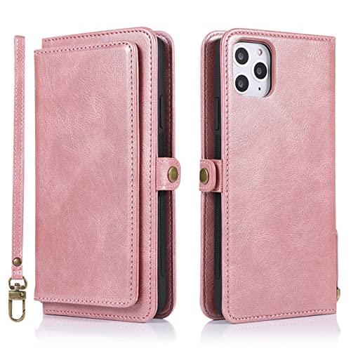 Étui iPhone 13 Pro rose gold avec clapet magnétique en cuir pour protection complète