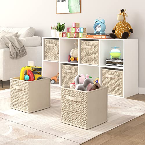 Wisdom Star 6 Pack Fabric Storage Cubes With Handle, Foldable 13X13 Inch Large Cube Storage Bins, Storage Baskets For Shelves, Storage Boxes For Organizing Closet Bins #TOP3
