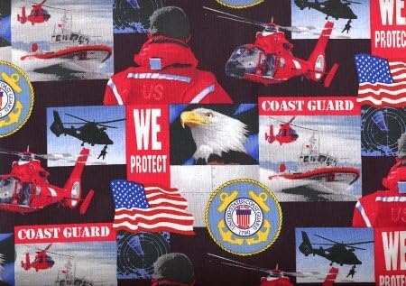 United States Coast Guard -100% Cotton 44" Wide by The Yard