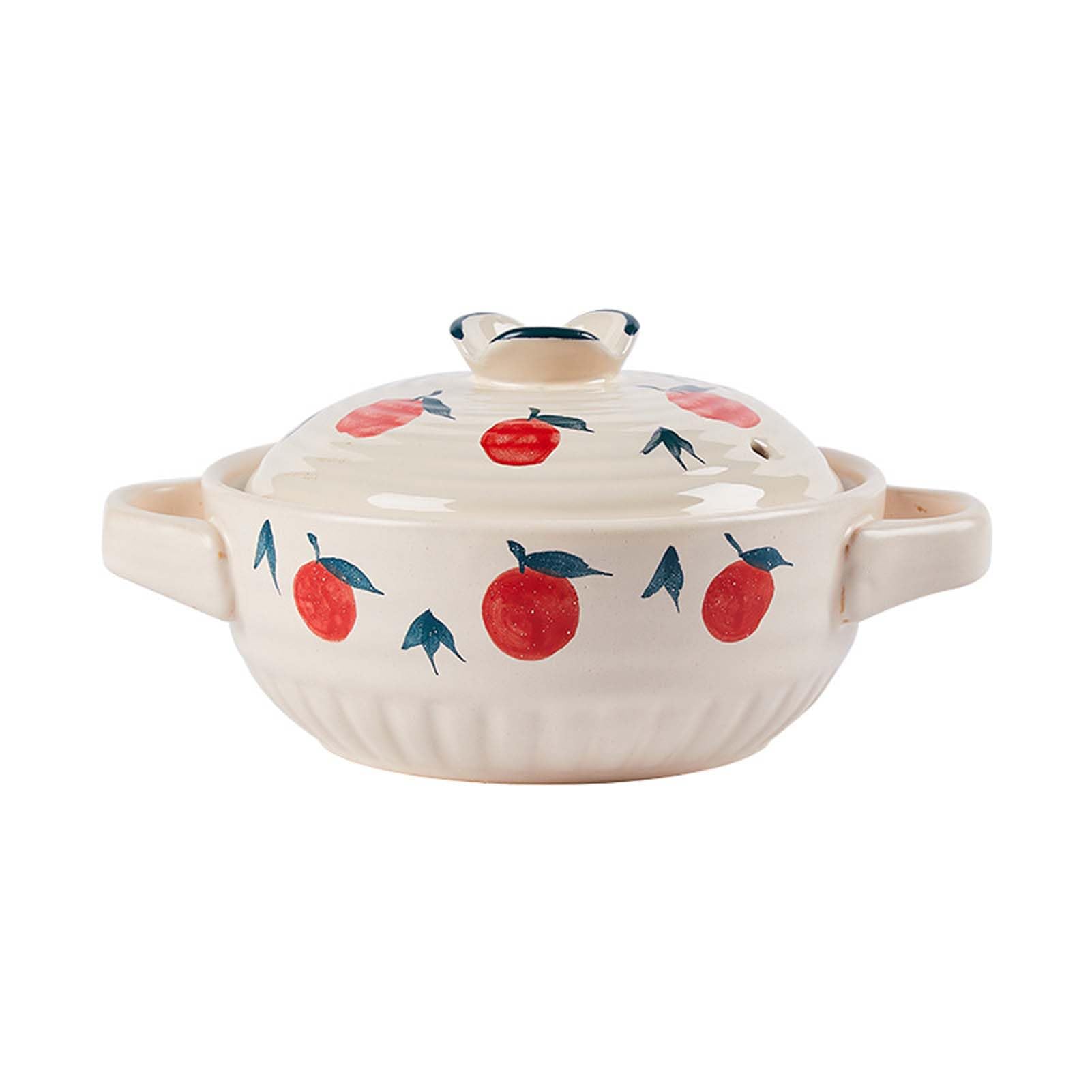 Naczynie żaroodporne ceramiczne z pokrywką, garnek ceramiczny odporny na wysoką temperaturę, garnek gliniany do gotowania, garnek do zupy, garnek do duszenia, garnek żeliwny