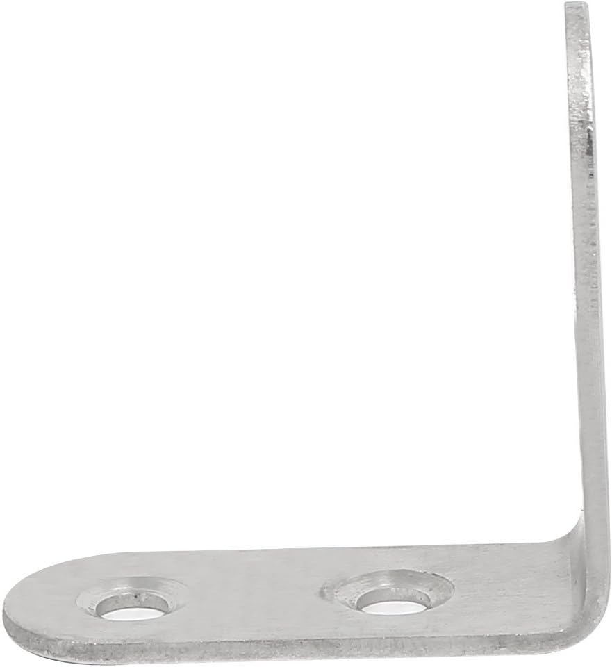 Sourcingmap 40mmx40mmx2mm Stainless Steel L Shaped Angle Brackets Shelf Supports 20pcs - Image 3